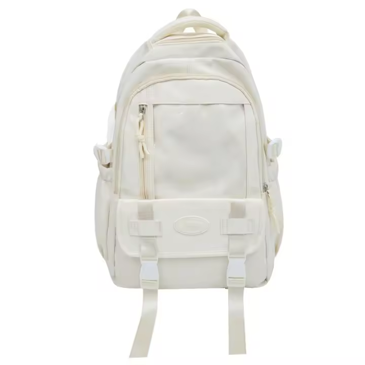 Mochila para niñas, Color sólido, nueva moda bonita, bolso para estudiantes de secundaria, mochila de nailon de gran capacidad - 1
