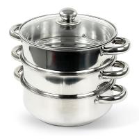 Placa de inducción de 3 niveles, olla a vapor de acero inoxidable, juego de cocina con tapa de vidrio, utensilios de cocina - details 0