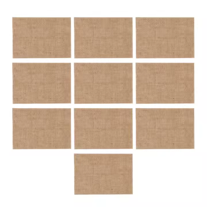 Tapete de arpillera Natural para mesa, posavasos, decoración de comedor, 10 piezas - 1