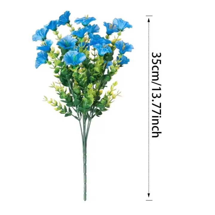 2 unids/set gran oferta flor Artificial de gloria de la mañana flor de imitación reutilizable duradera flor decorativa de plástico colorida porche al aire libre - 1