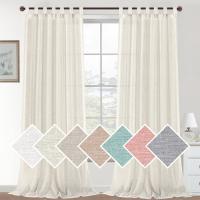 Cortinas de Lino para Salón,2 Piezas,Visillo Translúcido, Cortinas con Ojales modernos, Decorativas para Ventana, Habitación y D - details 2