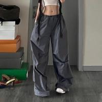 Pantalones Retro Hip Hop para mujer, cintura alta, elásticos, sueltos, ajustables para - details 5