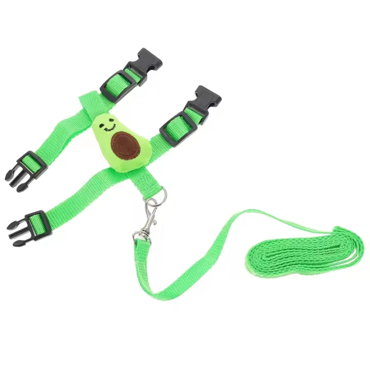 Juego de tirantes para mascotas pequeñas, conjunto de correas de conejo, erizo, aguacate, poliéster - 1