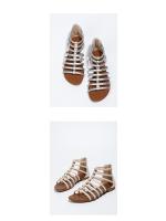 Sandalias de mujer sencillas de verano para vacaciones en la playa, nuevas, retro, con cremallera trasera plana, estilo étnico bohemio romano - details 5
