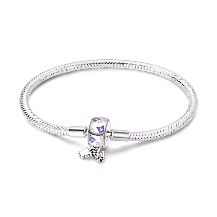 Pulsera de plata de ley 925 con hebilla en forma de corazón para mujer, colgante Original, cuentas para joyería fina, regalo - 1