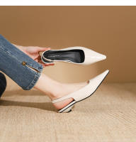 Nuevos zapatos adelgazantes de tacón bajo y poco profundos para mujer, zapatos planos - details 14