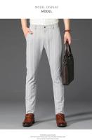 Pantalones Casuales a Rayas para Hombres Cómodos Negros, Khaki, Vino Rojo - details 4