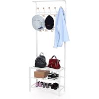 Perchero metálico con 3 estantes Colgador para la Ropa Bolsos Bufandas - details 3