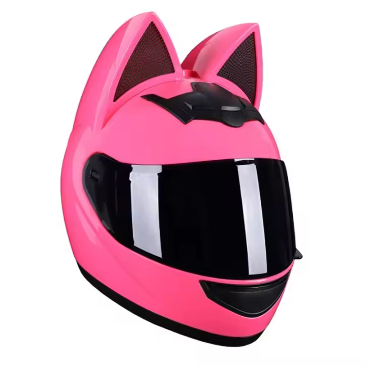 Casco de Moto todoterreno para mujer, protector de cabeza con orejas de gato extraíbles, transpirable, para Motocross - 1