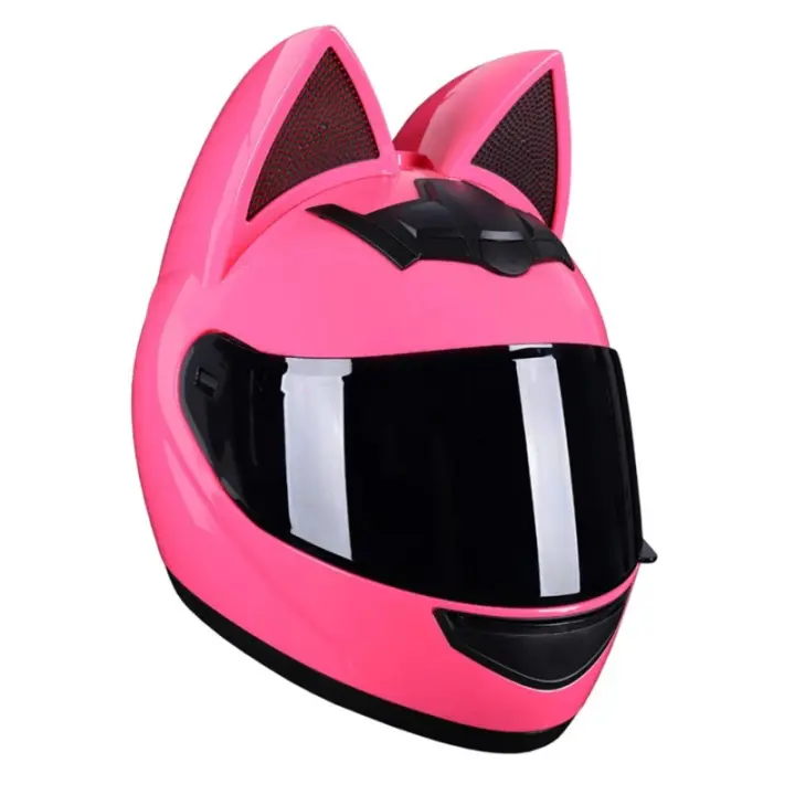 Casco de Moto todoterreno para mujer, protector de cabeza con orejas de gato extraíbles, transpirable, para Motocross - 1