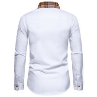 Camisa de Hombre con Diseño a Cuadros y Contraste Camisa Casual de Manga Larga para Trabajo y Negocios Camisa Formal para Boda y Uso Diario Material Exterior de Poliéster - details 6