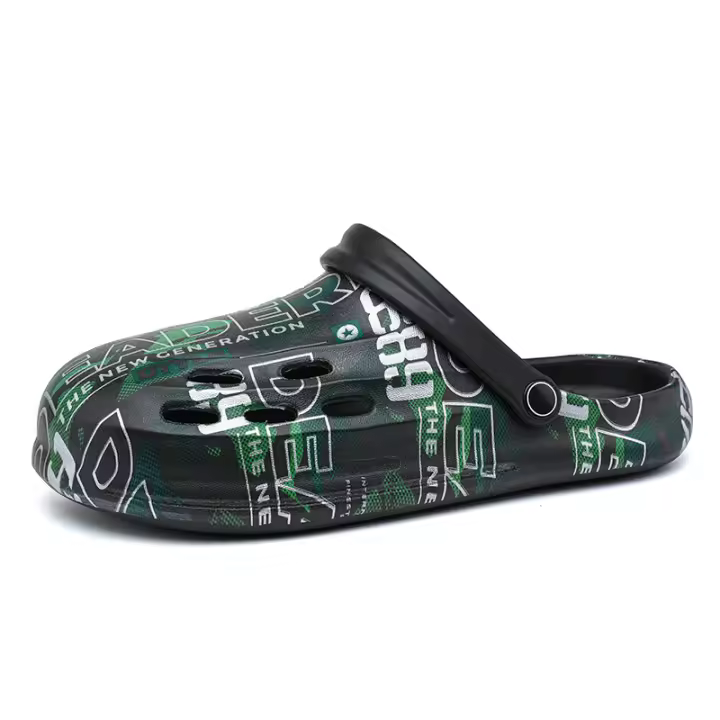 Zuecos de jardín para hombre, zapatillas informales negras, sandalias ligeras sin cordones con parte superior transpirable - 1
