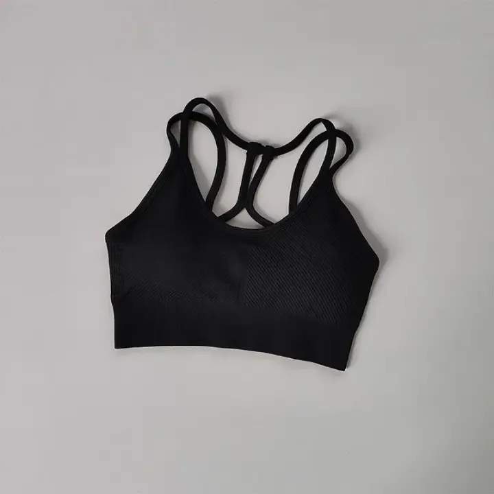 Sujetador deportivo transpirable para mujer, Tops deportivos a prueba de golpes, Top corto para gimnasio, sujetadores deportivos de realce, Top de entrenamiento para gimnasio, sujetador de Yoga sin costuras - 1