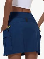 Pantalones casuales de golf de cintura alta para mujer con cremallera y múltiples bolsillos para escalada al aire libre, pantalones cortos deportivos de secado rápido - details 15