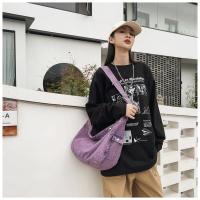 Japonés Denim Lavado Lienzo Bolso Bandolera Retro Perezoso Estilo Literario Hombro Gran Capacidad Señoras Bolso - details 12