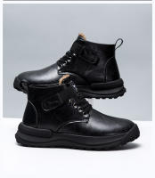 Zapatos de algodón para hombre Botas de nieve de invierno Cuero más terciopelo engrosado Zapatos de cuero de algodón casuales de caña alta - details 3