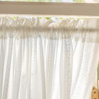Cortina de encaje ondulado de estilo francés para cocina, cortinas cortas de varilla para ventanas, sala de estar, decoración de dormitorio de boda - details 6