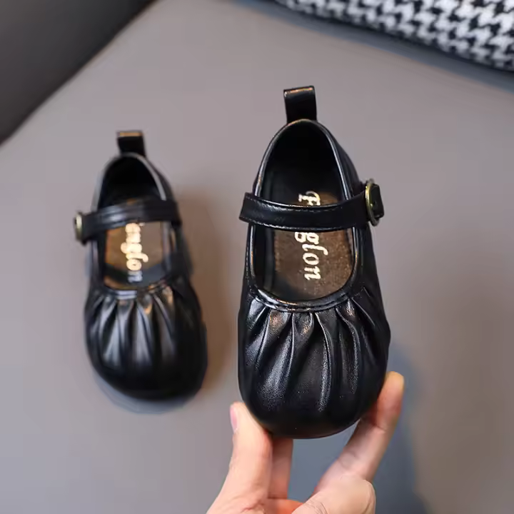 1-6 años de edad 3 zapatos de princesa de suela suave antideslizante zapatos pequeños de cuero estilo universitario - 1