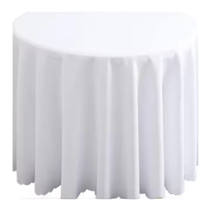 Mantel Redondo Liso Ideal para Familia, Hotel, Mesas de Conferencia, Bodas Blanco, Diámetro 320cm - 1