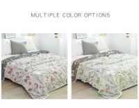 Manta de ocio japonesa, toalla de sofá de gasa 100% algodón, edredón de verano individual, doble, suave y fino, flores, cama extendida - details 3