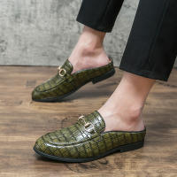 Sandalias con diseño de piedra sintética para hombre, zapatos con hebilla de herradura, tacón versátil, a la moda - details 5