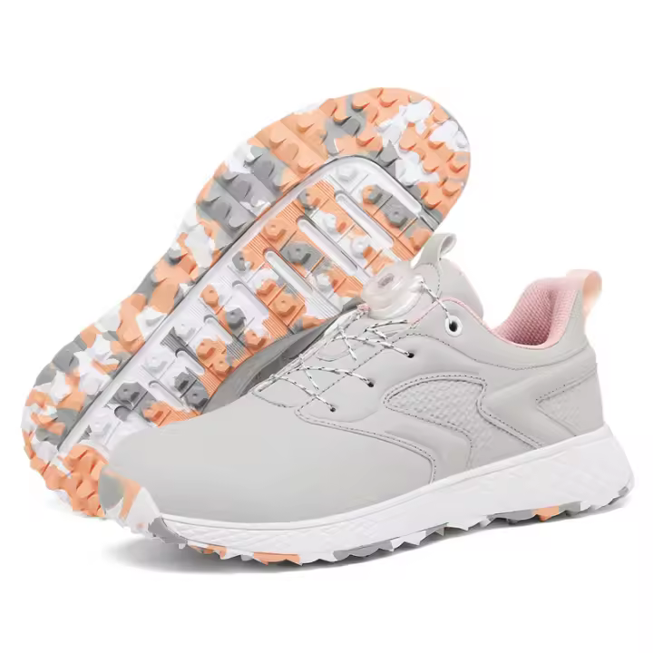 Zapatos de golf, zapatos de golf de pareja con botón giratorio impermeables para hombres y mujeres, zapatos deportivos casuales. - 1