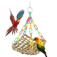 Juguetes de Columpio para Pericos Juguetes de Masticación para Jaula de Pájaros Accesorios de Jaula Coloridos de Partes de Mar de Hierba - details 0