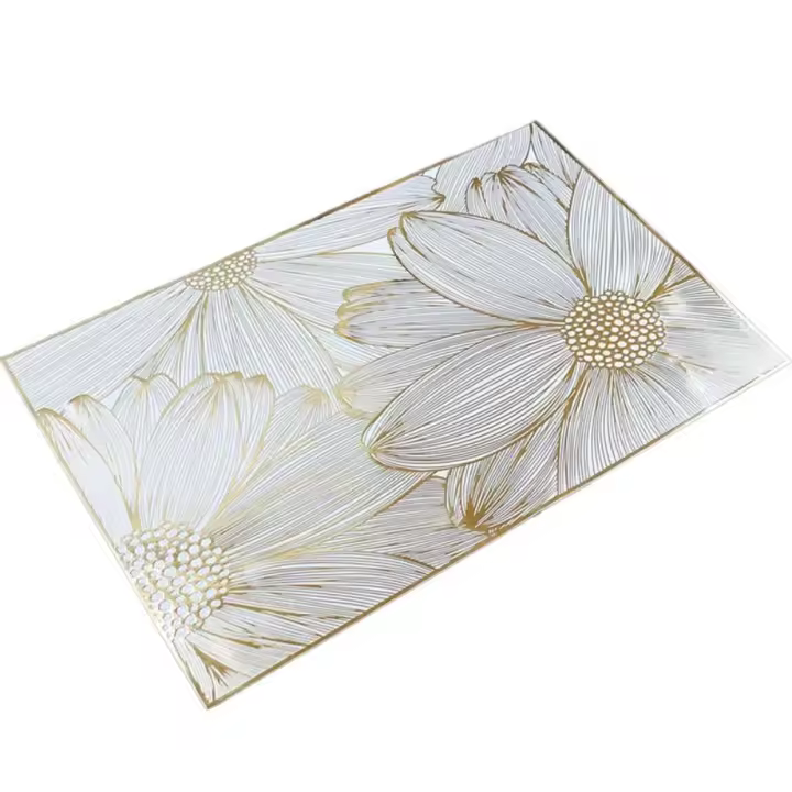 Mantel Individual de flores de colores suaves, posavasos florales resistentes al calor y al aceite, lavable, antideslizante, para el hogar, 2 uds. - 1