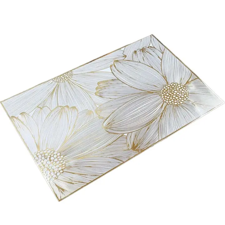 Mantel Individual de flores de colores suaves, posavasos florales resistentes al calor y al aceite, lavable, antideslizante, para el hogar, 2 uds. - 1