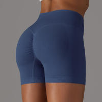 Hamidou pantalones cortos deportivos para mujer, Shorts de Yoga con cintura cruzada, gimnasio, entrenamiento, correr, cintura alta, realce de cadera, sin costuras, Fitness - details 17