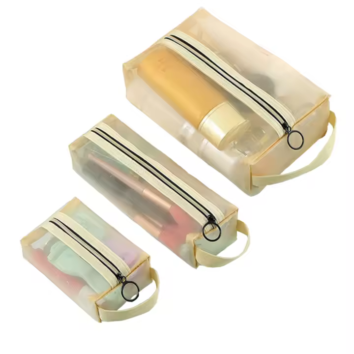 Bolsa de malla para cosméticos, neceser de viaje para maquillaje y artículos de tocador, neceser de baño para mujer, estuche de almacenamiento portátil para brochas de lápiz labial, novedad - 1