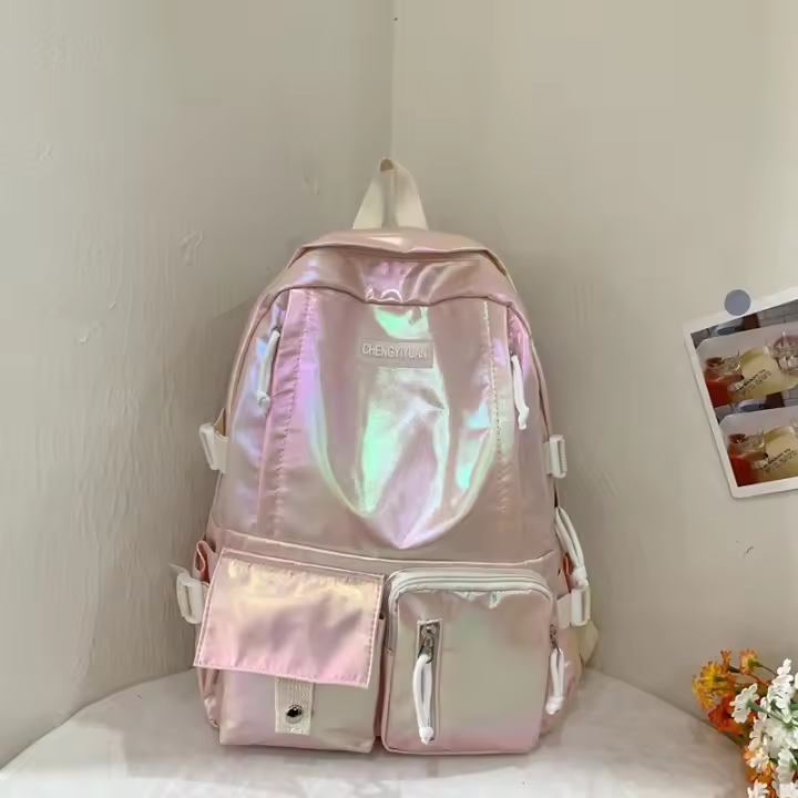 Mochila coreana de gran capacidad para estudiantes de secundaria y universidad, nueva mochila láser versátil de estilo japonés - 1
