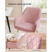 Silla de Comedor de Terciopelo Silla de Cocina con Respaldar Carga Máx. 120 kg Patas de Metal - details 33