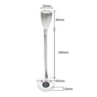 Luz de lectura de cuello de cisne para autocaravana, lámpara de pared de cabecera con interruptor para barco, yate, caravana, autocaravana, 3000K, 4000K, 6000K, 12V, 24V, 3W - details 1