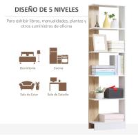 Estantería Elegante de 5 Niveles Diseño de Base Elevada Ideal para Estudio de Oficina - details 5