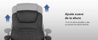 Silla de oficina ergonómica con capacidad de carga de 200 kg, silla de escritorio de cuero PU con soporte lumbar y reposabrazos abatibles, respaldo alto, para el hogar y la oficina, negro - details 8