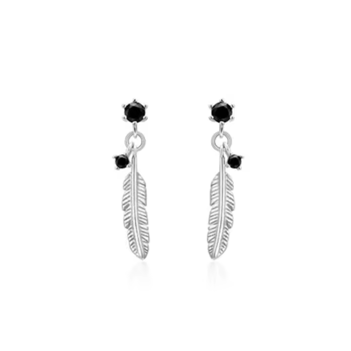 Colgantes de plumas modernos en plata S925, joyería y bisutería para mujer con diseño exclusivo. - 1