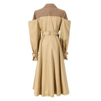 Traje de dos piezas falso con nudo de color contrastante, abrigo trench con cuello, vestido cortavientos con cinturón de corte m - details 3