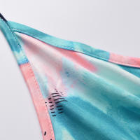 Vestidos largos con cuello en V para mujer, sin mangas, cintura alta, playa, Maxi, azul, rosa, estampado S - details 10