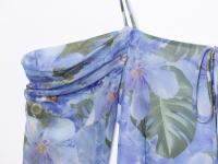 Ropa de mujer europea y americana, vestido de malla de seda estampado popular, falda con tirantes para mujer - details 4