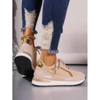 Zapatillas de deporte para mujer, nuevas y cómodas zapatillas deportivas con plataforma de cuero parcheado para correr al aire libre, informales, cómodas y a la moda - details 22