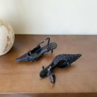 Bolsa de alta costura francesa sandalias de cabeza feminidad socialite encaje puntiagudo tacón fino con zapatillas geniales de tacón alto - details 24