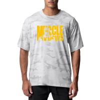Camouflage Oversized Short Sleeve T-shirt Mens Mesh Dropped Shoulder Fitness T Shirt Summer Gym Clothing Bodybuilding Tops Tees - details 6