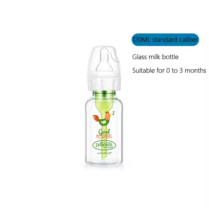 Dr. Brown-biberón de vidrio para bebé recién nacido, anticólicos, calibre estándar, 120ML + 250ML - 1