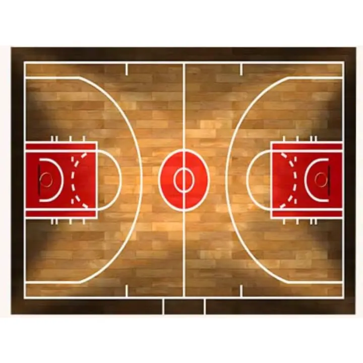 Alfombra Con Patrón De Cancha De Baloncesto, Alfombra De Piso Para Puerta, Alfombra Antideslizante Para Decoración, 1 unidad - 1