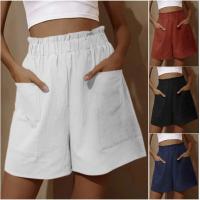 Novedad de Verano Pantalones Cortos Informales para Mujer Talla Grande, Cintura Alta, Ancho de Pierna, Dos Bolsillos - details 1