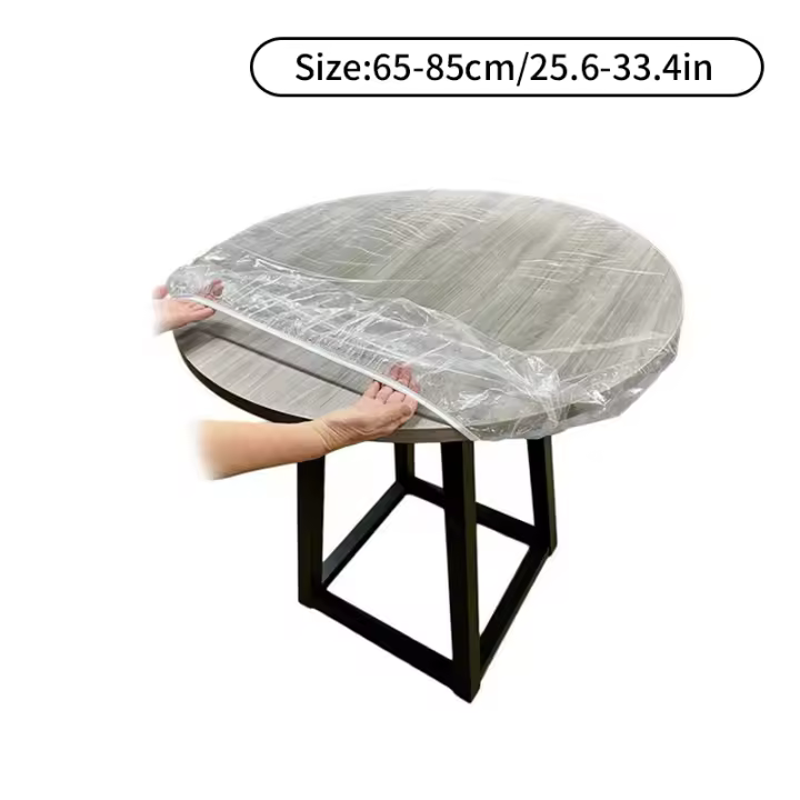 Mantel elástico redondo ajustado de PVC, cubierta protectora transparente impermeable a prueba de aceite para mesa de comedor, manteles para el hogar - 1