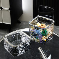Cubo de Basura de Mesa de Alta Gama con Patrón de Hielo Almacenamiento Creativo Mini para Sala de Estar - details 0