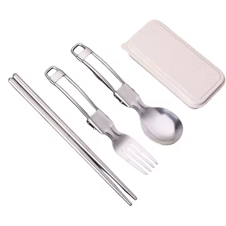 Cuchara de Vendaje de Acero Inoxidable 304 Creativa Utensilios de Comedor Portátil para Exteriores Cuchara Plegable de Viaje Gear de Camping - 1