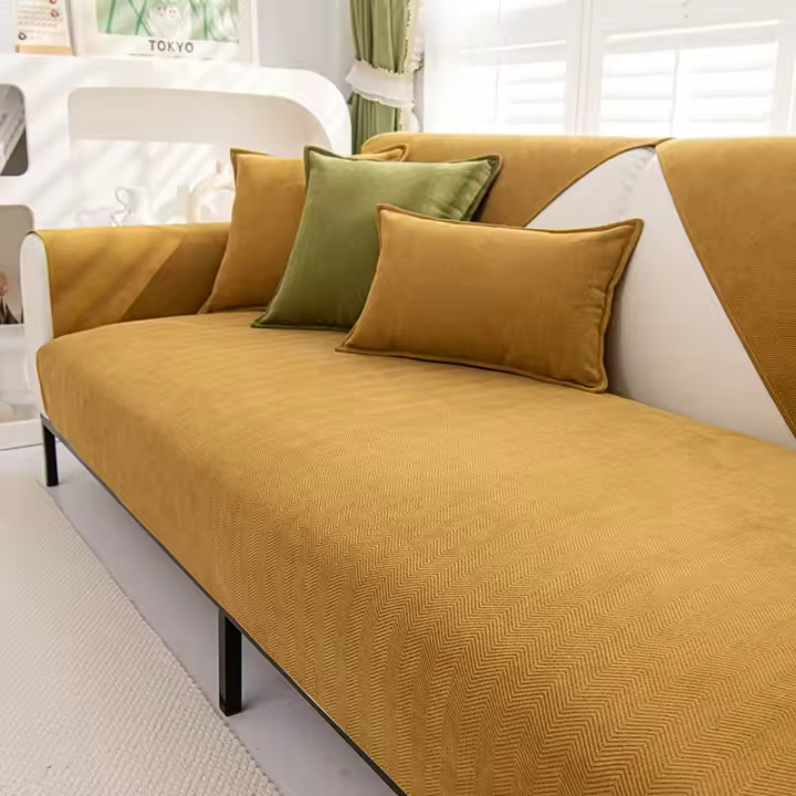 Funda de sofá de textura de chenille universal antideslizante cubierta protectora para sofá toalla para decoración de sala de estar cojín de sofá - 1
